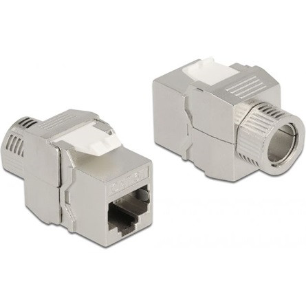 Delock Eszközmentes, borított Keystone modul RJ45 anya - LSA Cat.6A