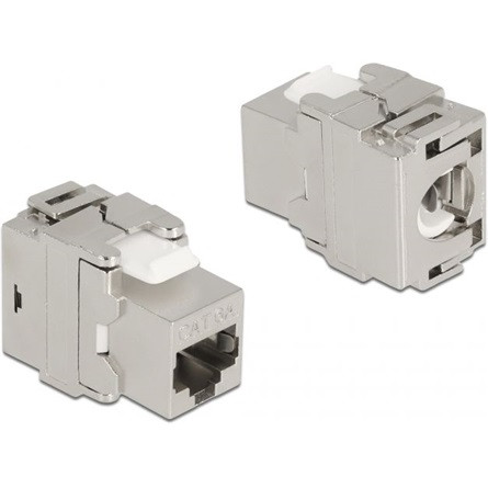 Delock Eszközmentes, 180 -os, fém Keystone modul RJ45 anya - LSA Cat.6A