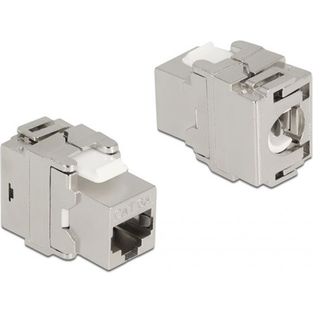 Delock Eszközmentes, 180 -os, fém Keystone modul RJ45 anya - LSA Cat.6A