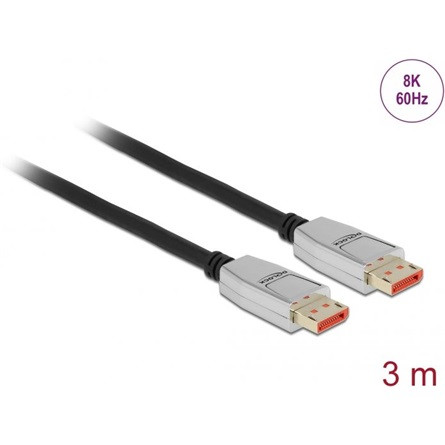 Delock DisplayPort 1.4 -> DisplayPort 1.4 M/M video kábel 3m fekete-szürke