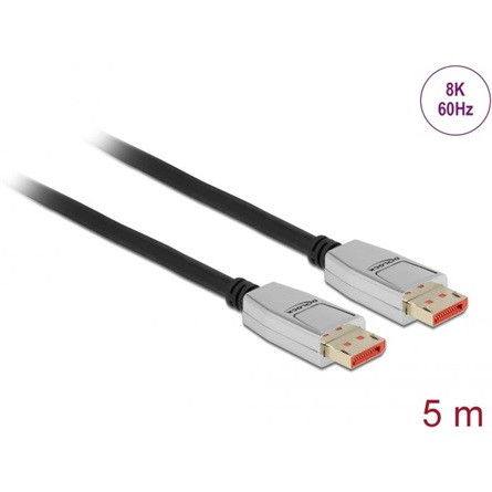 Delock DisplayPort 1.4 -> DisplayPort 1.4 M/M video kábel 5m fekete-szürke