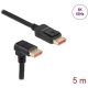 Delock DisplayPort 1.4 -> DisplayPort 1.4 M/M video kábel 5m fekete 90°le/egyenes