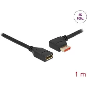   Delock DisplayPort 1.4 -> DisplayPort 1.4 M/F video kábel hosszabbító 1m fekete 90° bal/egyenes