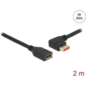   Delock DisplayPort 1.4 -> DisplayPort 1.4 M/F video kábel hosszabbító 2m fekete 90° bal/egyenes