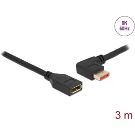   Delock DisplayPort 1.4 -> DisplayPort 1.4 M/F video kábel hosszabbító 3m fekete 90° bal/egyenes