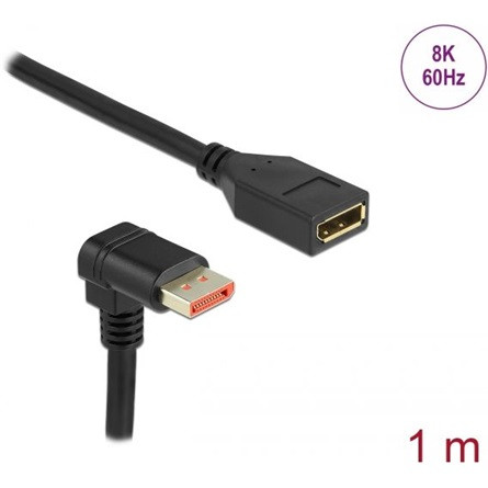 Delock DisplayPort 1.4 -> DisplayPort 1.4 M/F video kábel hosszabbító 1m fekete 90% le/egyenes