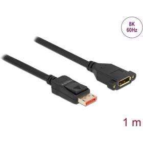   Delock DisplayPort 1.4 -> DisplayPort 1.4 M/F video kábel hosszabbító 1m fekete panel-mount