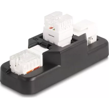 Delock Keystone LSA szett klipszes tartóval RJ45 / RJ11 Cat.6 fekete