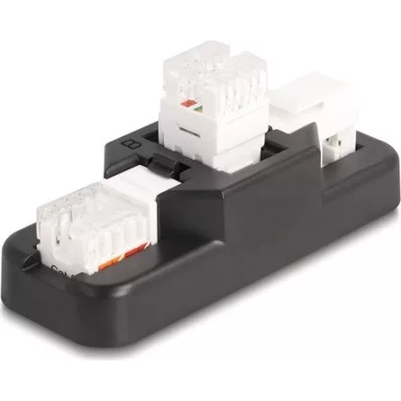 Delock Keystone LSA szett klipszes tartóval RJ45 / RJ11 Cat.6 fekete