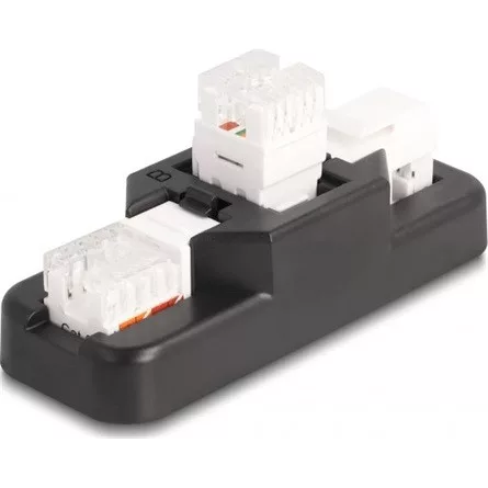 Delock Keystone LSA szett klipszes tartóval RJ45 / RJ11 Cat.6 fekete