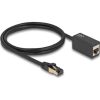 Delock RJ45 CAT8.1 S/FTP -> RJ45 CAT8.1 S/FTP M/F adatkábel hosszabbító 1m fekete