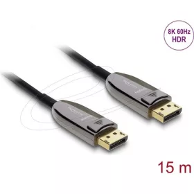   Delock Aktív optikai kábel DisplayPort 2.1 8K 60 Hz 40 Gbps 15 m