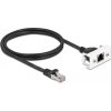 Delock RJ45 CAT6A S/FTP -> RJ45 CAT6A S/FTP M/F adatkábel 1m fekete Easy 45 modulhoz