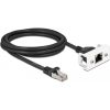 Delock RJ45 CAT6A S/FTP -> RJ45 CAT6A S/FTP M/F adatkábel 2m fekete Easy 45 modulhoz