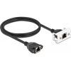 Delock RJ45 CAT6A S/FTP -> RJ45 CAT6A S/FTP F/F adatkábel 1m fekete Easy 45 modulhoz