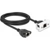 Delock RJ45 CAT6A S/FTP -> RJ45 CAT6A S/FTP F/F adatkábel 2m fekete Easy 45 modulhoz