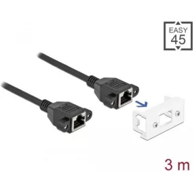   Delock RJ45 CAT6A S/FTP -> RJ45 CAT6A S/FTP F/F adatkábel 2m fekete Easy 45 modulhoz