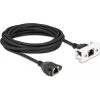 Delock RJ45 CAT6A S/FTP -> RJ45 CAT6A S/FTP F/F adatkábel 5m fekete Easy 45 modulhoz