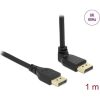 Delock DisplayPort 1.4 -> DisplayPort 1.4 M/M video kábel 1m fekete egyenes/90° fel