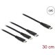 Delock USB-C -> Lightning USB-B 2.0 micro USB-C M/M töltőkábel 0.3m fekete