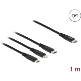   Delock USB-C -> Lightning USB-B 2.0 micro USB-C M/M töltőkábel 1m fekete