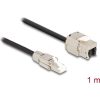 Delock RJ45 CAT6A S/FTP -> RJ45 CAT6A S/FTP M/F keystone modul 1m fekete