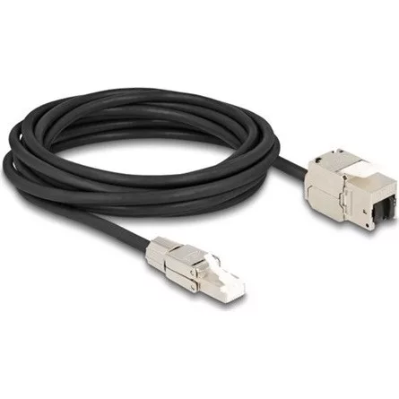 Delock RJ45 CAT6A S/FTP -> RJ45 CAT6A S/FTP M/F keystone modul 5m fekete