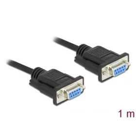   Delock Serial RS-232 DB9 -> Serial RS-232 DB9 F/F adatkábel 1m fekete null modem