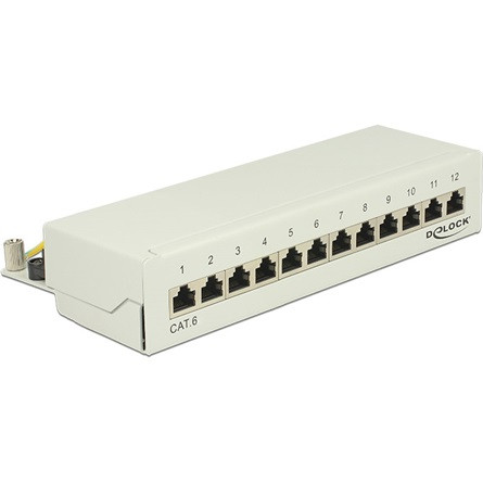 Delock Desktop Patch Panel 12 Port Cat.6 szürke