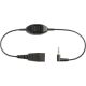 Jabra QD Cord to 3.5 mm jack. With in-line call-answering, for Alcatel 8er and 9er Ser