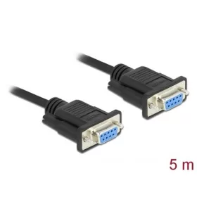   Delock Serial RS-232 DB9 -> Serial RS-232 DB9 F/F adatkábel 5m fekete null modem
