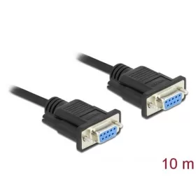   Delock Serial RS-232 DB9 -> Serial RS-232 DB9 F/F adatkábel 10m fekete null modem