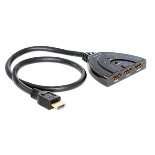 Delock HDMI Switch - 87619 (HDMI kapcsoló kétirányú, 3 x bemenet, 1x kimenet / 1 x bemenet, 3 x kimenet)