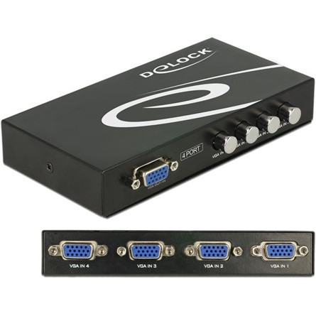Delock ADA Delock 87635 4portos manuális kétirányú VGA-kapcsoló