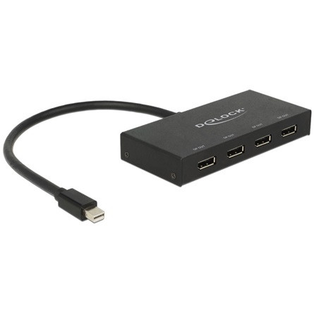 Delock Displayport 1.2-es elosztó 1 x mini Displayport-bemenet > 4 x Displayport-kimenet 4K