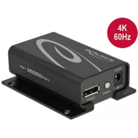   Delock Displayport 1.2 kapcsoló 2 x Displayport-bemenet > 1 x Displayport-kimenet 4K