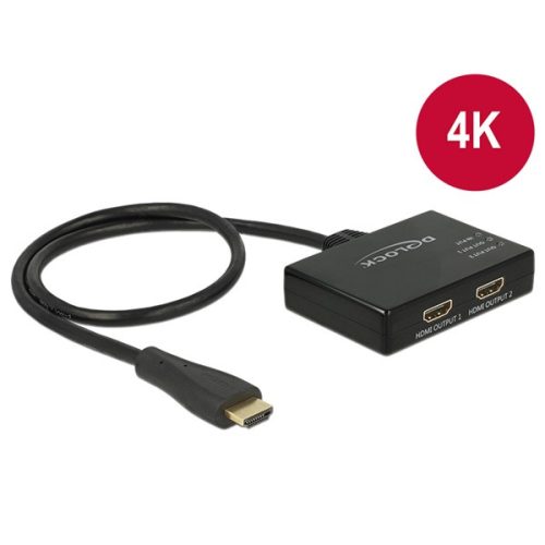 Delock HDMI Elosztó - 87700 (HDMI UHD,  1 x bemenet, 2x kimenet, 4K)