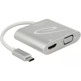   Delock USB-C -> HDMI VGA adapter 0.15m ezüst DP alternatív mód