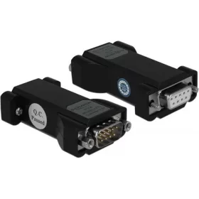   Delock Serial RS-232 DB9 -> LVTTL/LVCMOS DB9 F/M adapter fekete ESD védelemmel 3kV