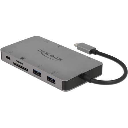Delock ADA Delock 87735 USB-C dokkoló állomás 4K - HDMI / VGA / USB 3.1 / SD / LAN / PD 3.0