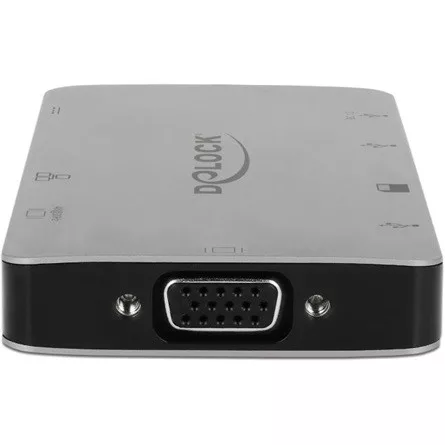 Delock ADA Delock 87735 USB-C dokkoló állomás 4K - HDMI / VGA / USB 3.1 / SD / LAN / PD 3.0