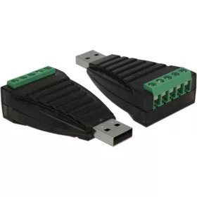   Delock USB-A 2.0 -> Serial RS-422/485 M/F adapter fekete túlfeszültségi védelemmel