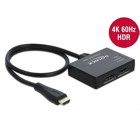 Delock 2-portos HDMI splitter fekete 3840x2160@60Hz