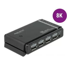   Delock 87750 v1.4 4-portos DisplayPort switch fekete 7680x4320 60Hz