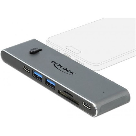 Delock 87752 USB-C dokkoló (Dual Thunderbolt 3 support) szürke