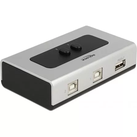 Delock Kétirányú USB 2.0 switch 2 db. B-típusú anya - 1 db. A-típus anya kézi átkapcsolással
