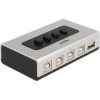 Delock Kétirányú USB 2.0 switch 4 db. B-típusú anya - 1 db. A-típus anya kézi átkapcsolással