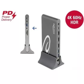   Delock ADA Delock 87772 USB-C DP 1.4 dokkoló állomás háromszoros 4K Display-HDMI/DisplayPort/USB/LAN/SD/PD 3.0
