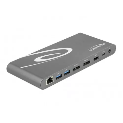 Delock ADA Delock 87772 USB-C DP 1.4 dokkoló állomás háromszoros 4K Display-HDMI/DisplayPort/USB/LAN/SD/PD 3.0