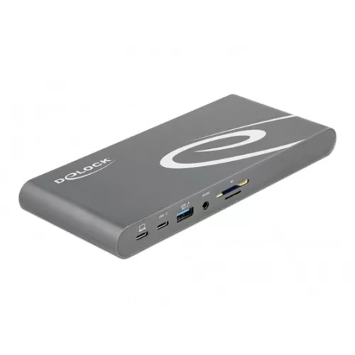 Delock ADA Delock 87772 USB-C DP 1.4 dokkoló állomás háromszoros 4K Display-HDMI/DisplayPort/USB/LAN/SD/PD 3.0